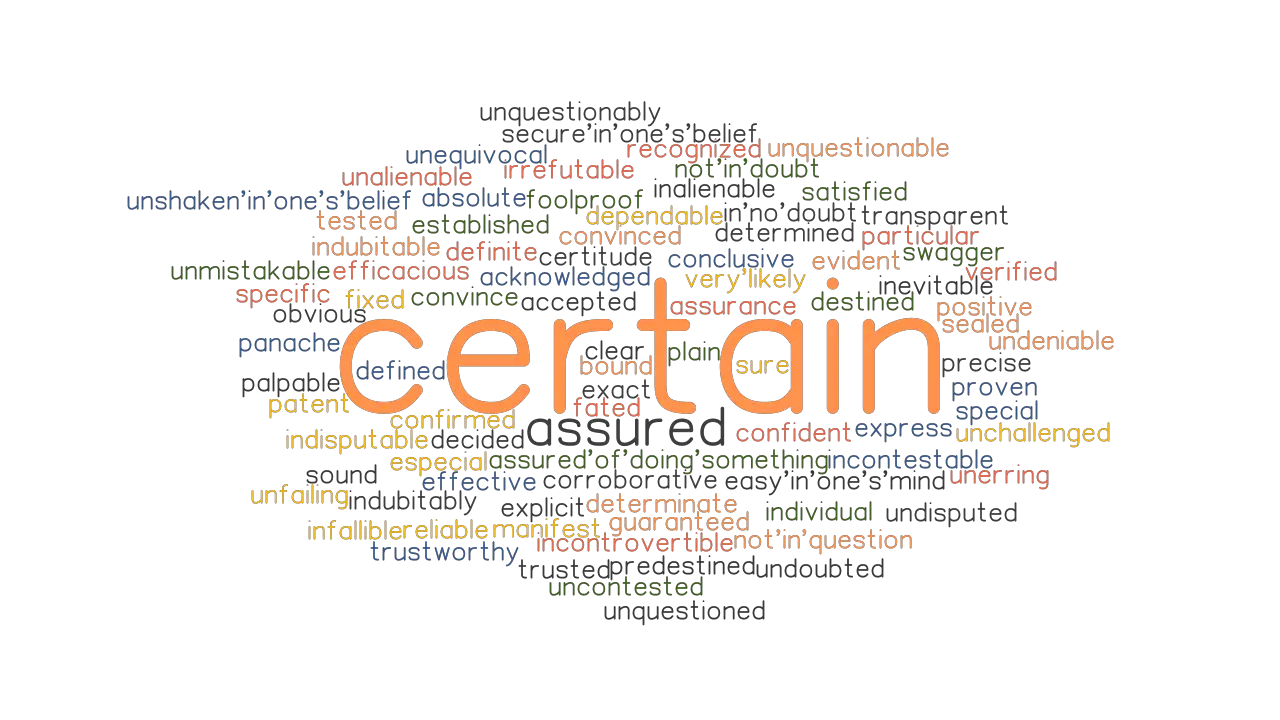 CERTAIN Synonyms And Related Words What Is Another Word For CERTAIN 