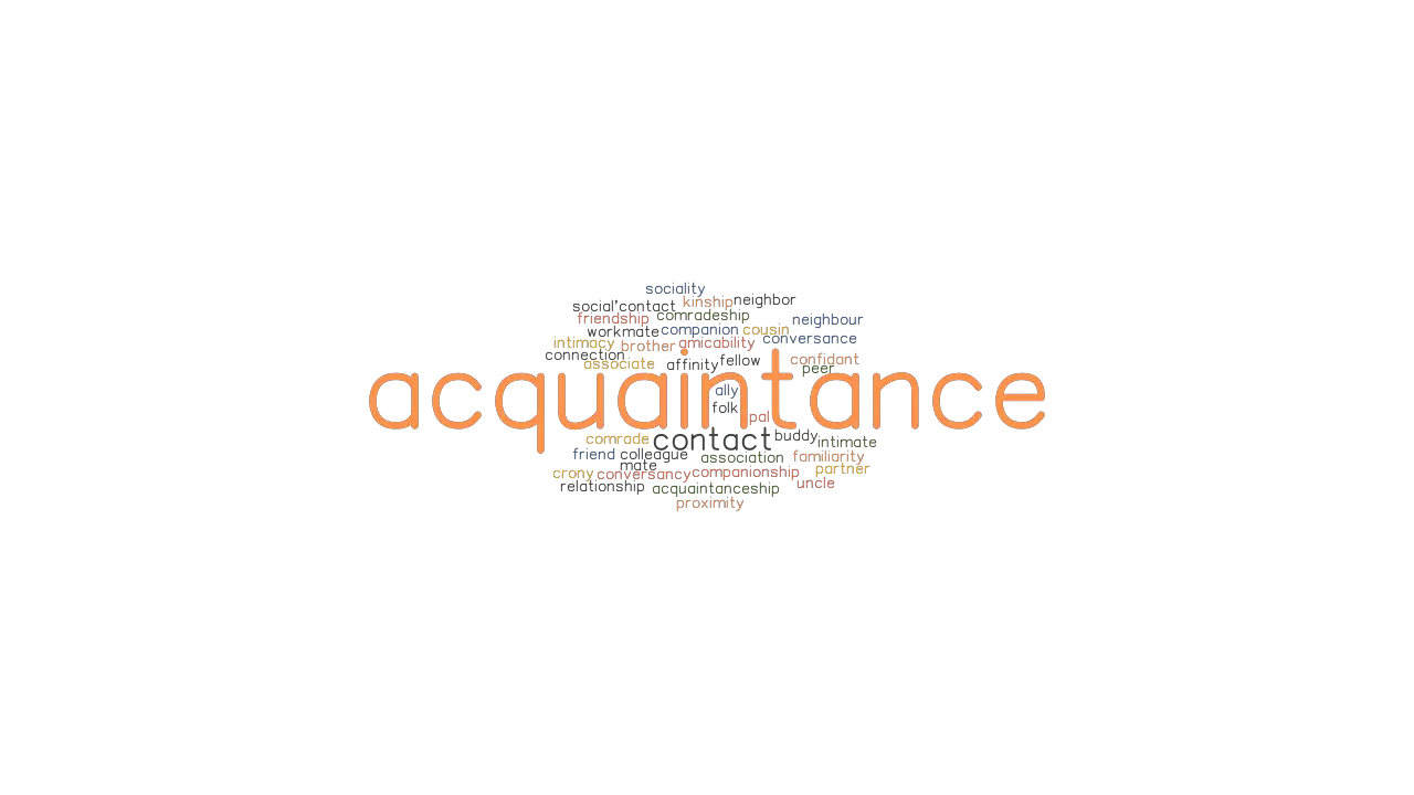 Acquaintance Synonyms And Related Words What Is Another Word For Acquaintance Grammartop Com