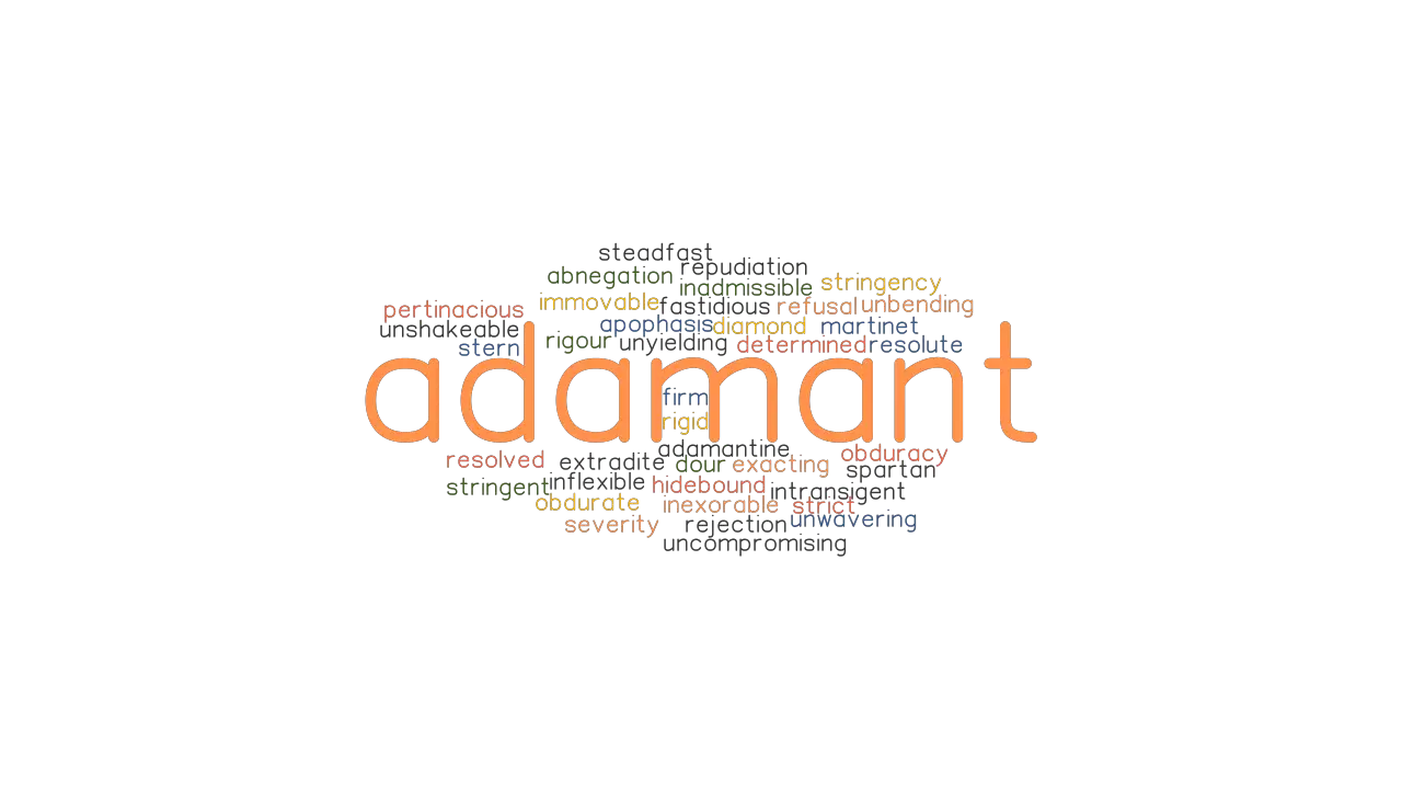 ADAMANT Synonyms And Related Words What Is Another Word For ADAMANT 