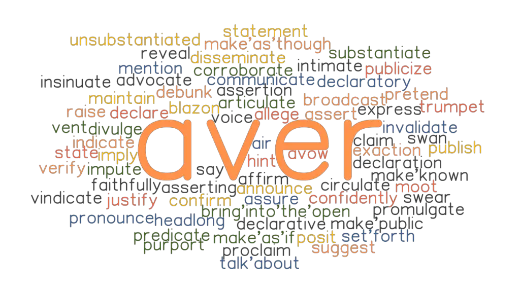 AVER: Synonyms and Related Words. What is Another Word for AVER