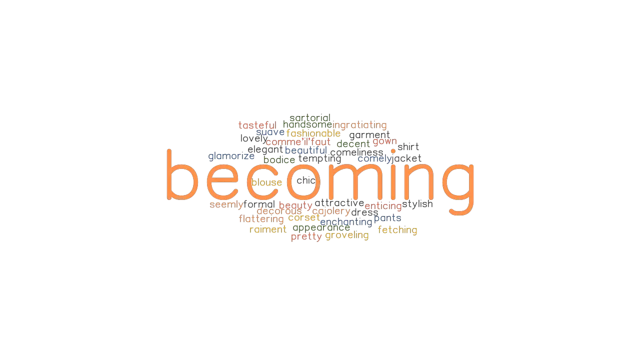 BECOMING Synonyms And Related Words What Is Another Word For BECOMING 