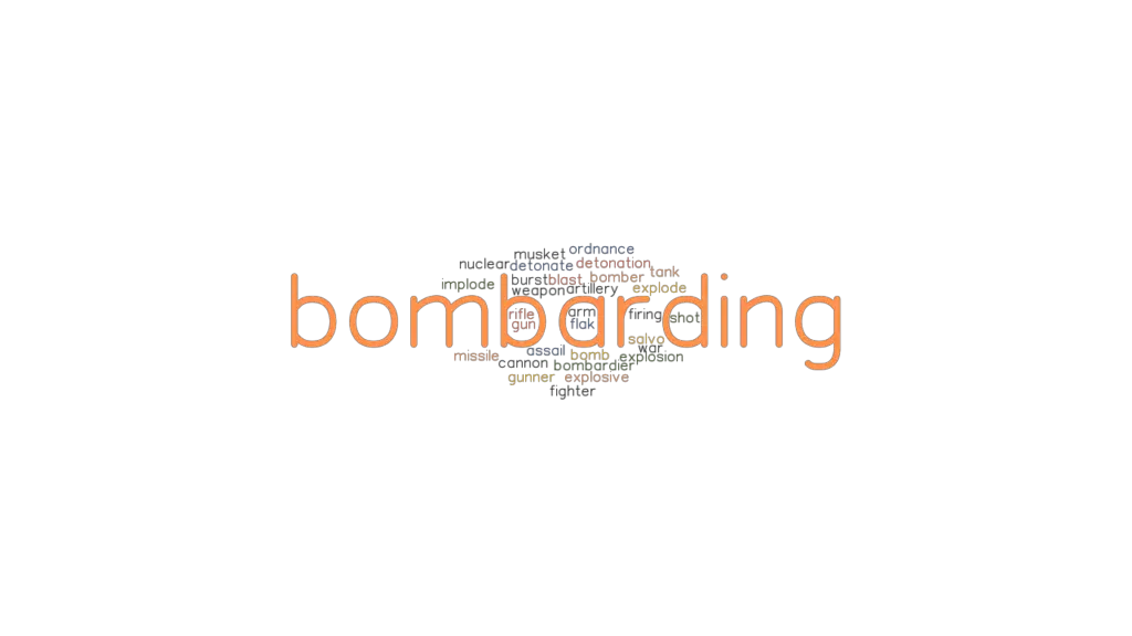 Bombarded Synonym