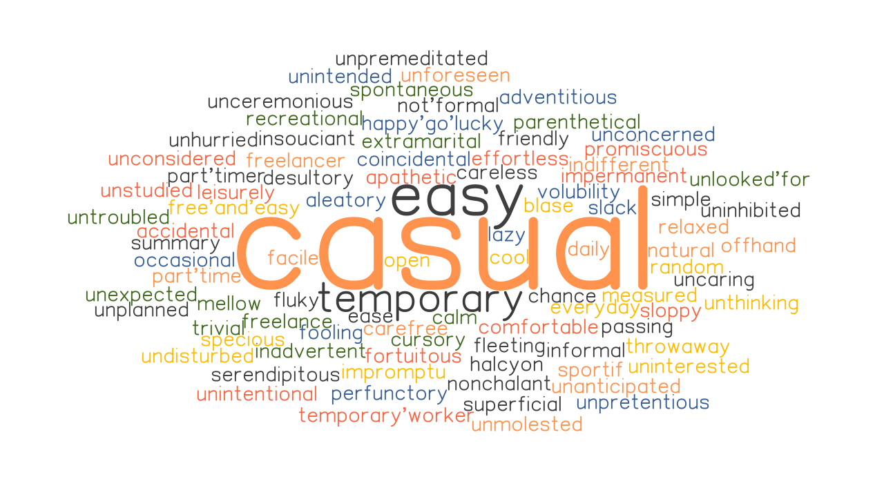 CASUAL Synonyms And Related Words What Is Another Word For CASUAL 