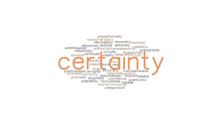 CERTAINTY Synonyms And Related Words What Is Another Word For 