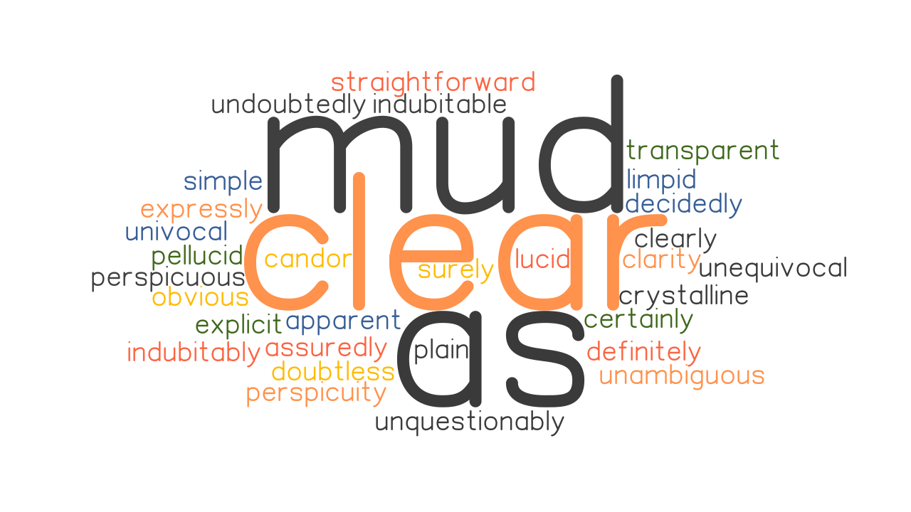 CLEAR AS MUD Synonyms And Related Words What Is Another Word For 