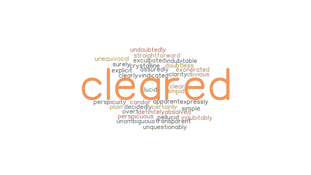 CLEARED: Synonyms and Related Words. What is Another Word for CLEARED ...