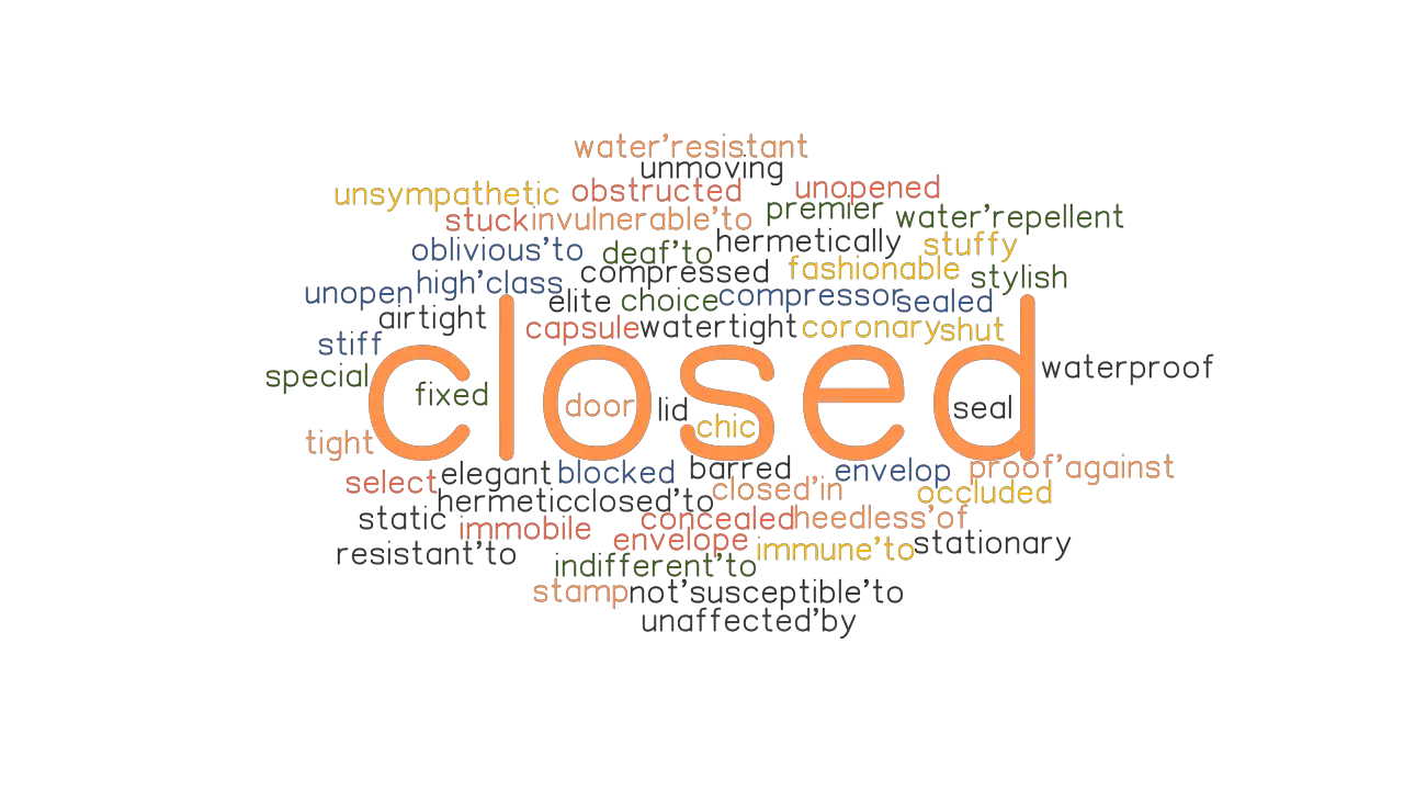 CLOSED Synonyms And Related Words What Is Another Word For CLOSED 