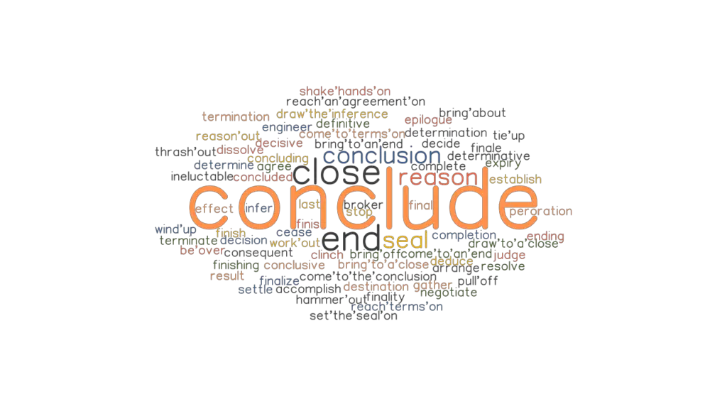 CONCLUDE Synonyms And Related Words What Is Another Word For CONCLUDE 