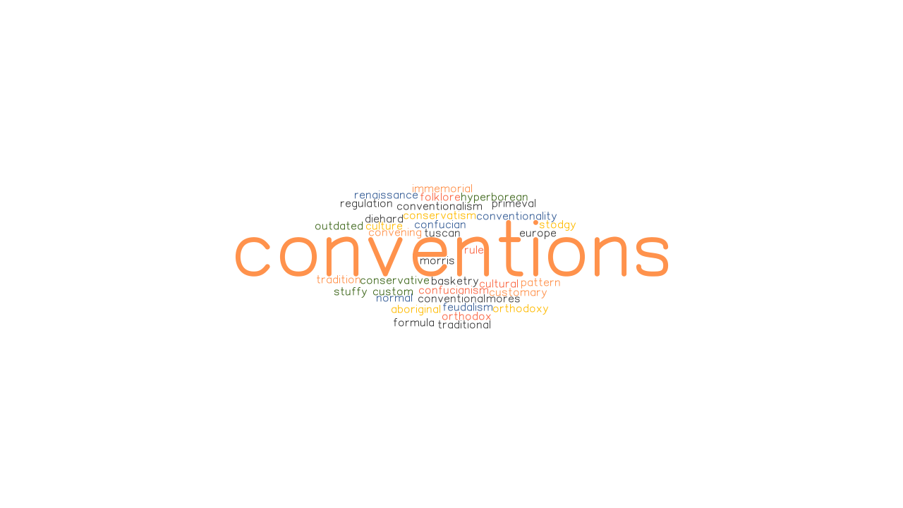 CONVENTIONS Synonyms And Related Words What Is Another Word For 