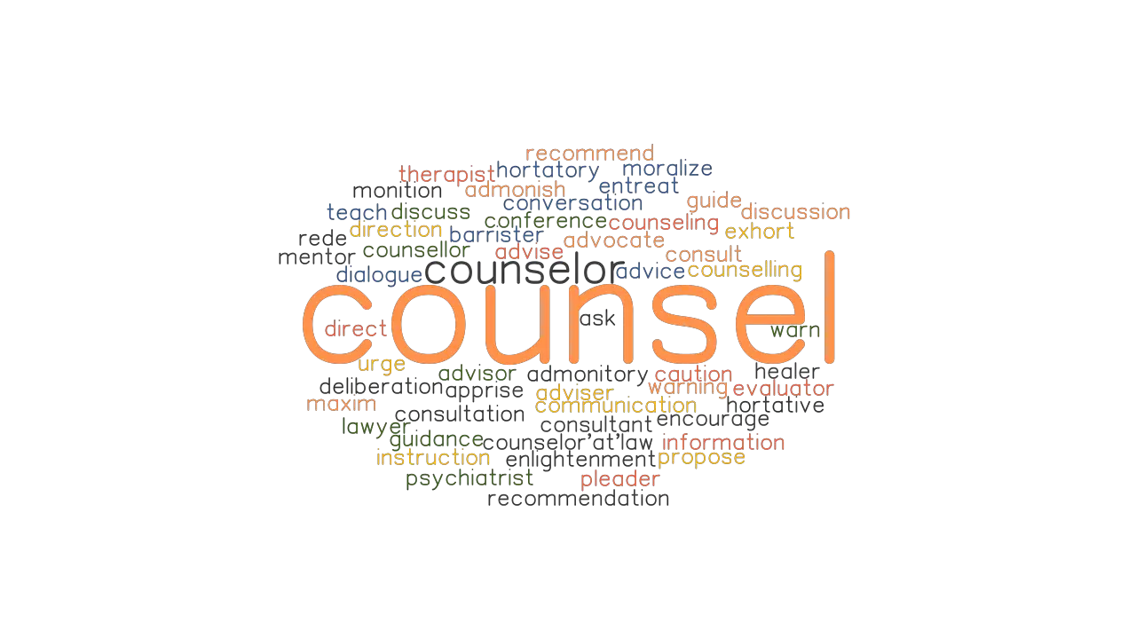 COUNSEL Synonyms And Related Words What Is Another Word For COUNSEL 