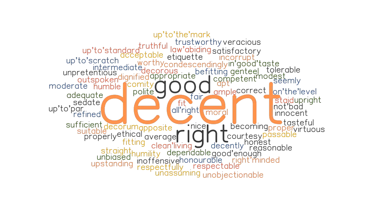 DECENT Synonyms And Related Words What Is Another Word For DECENT 