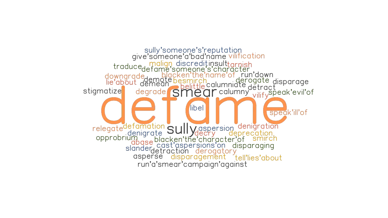 DEFAME Synonyms and Related Words. What is Another Word for ...