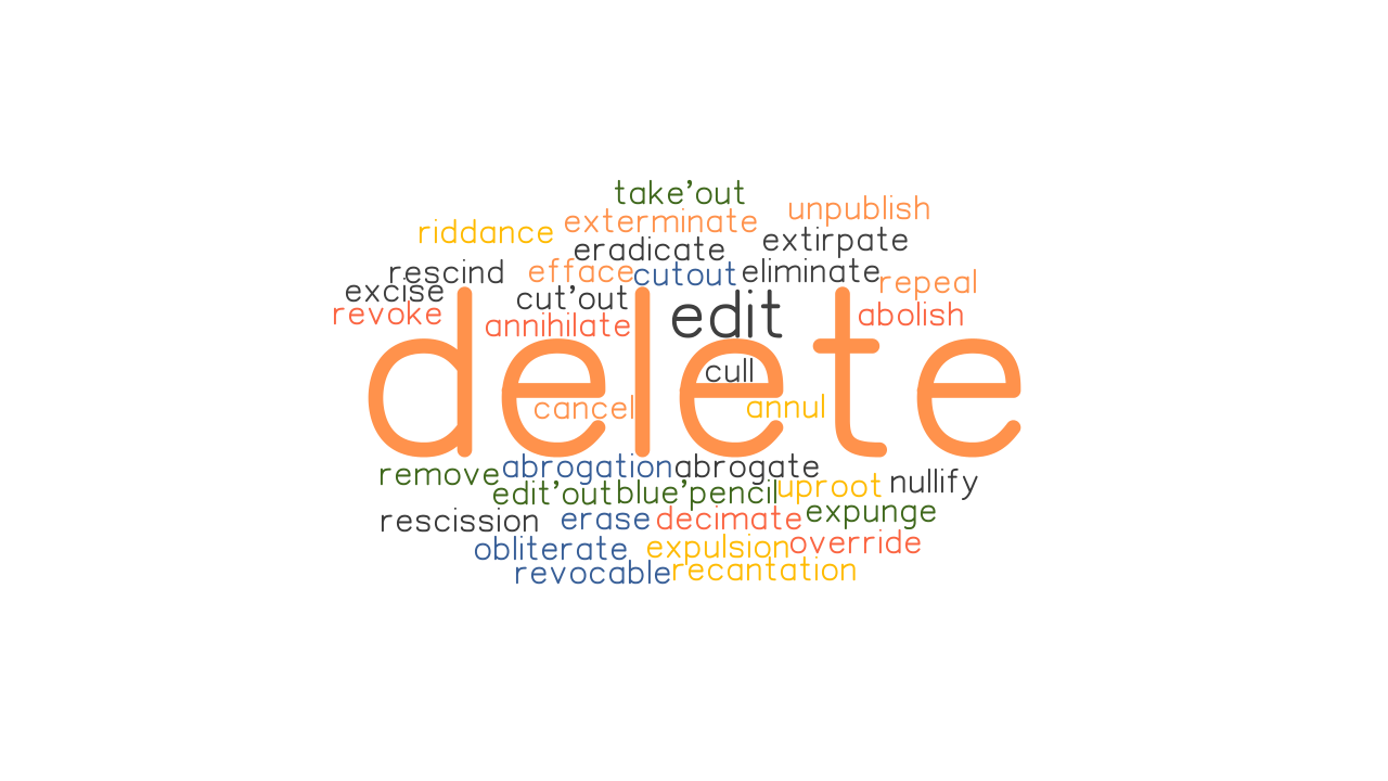 DELETE Synonyms And Related Words What Is Another Word For DELETE 