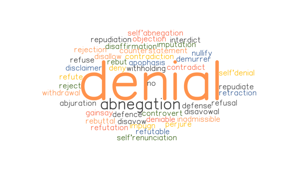 DENIAL Synonyms And Related Words What Is Another Word For DENIAL 