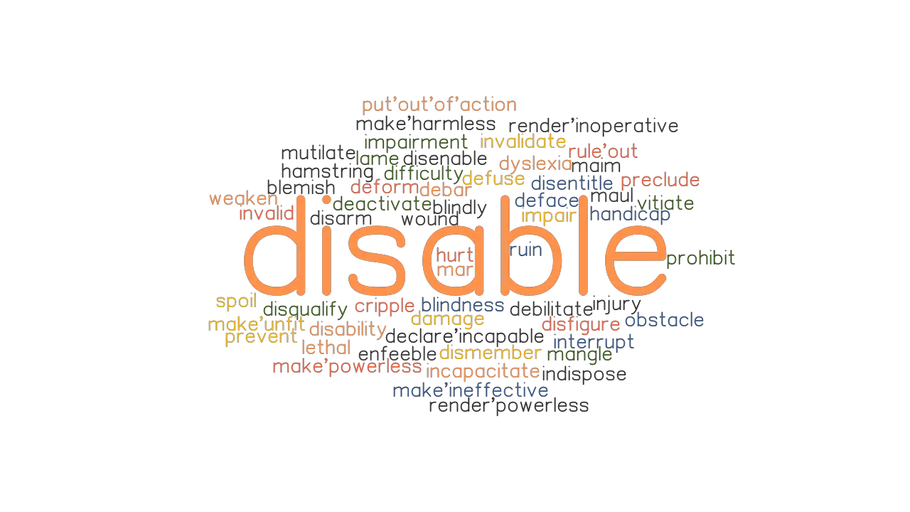 DISABLE Synonyms And Related Words What Is Another Word For DISABLE 