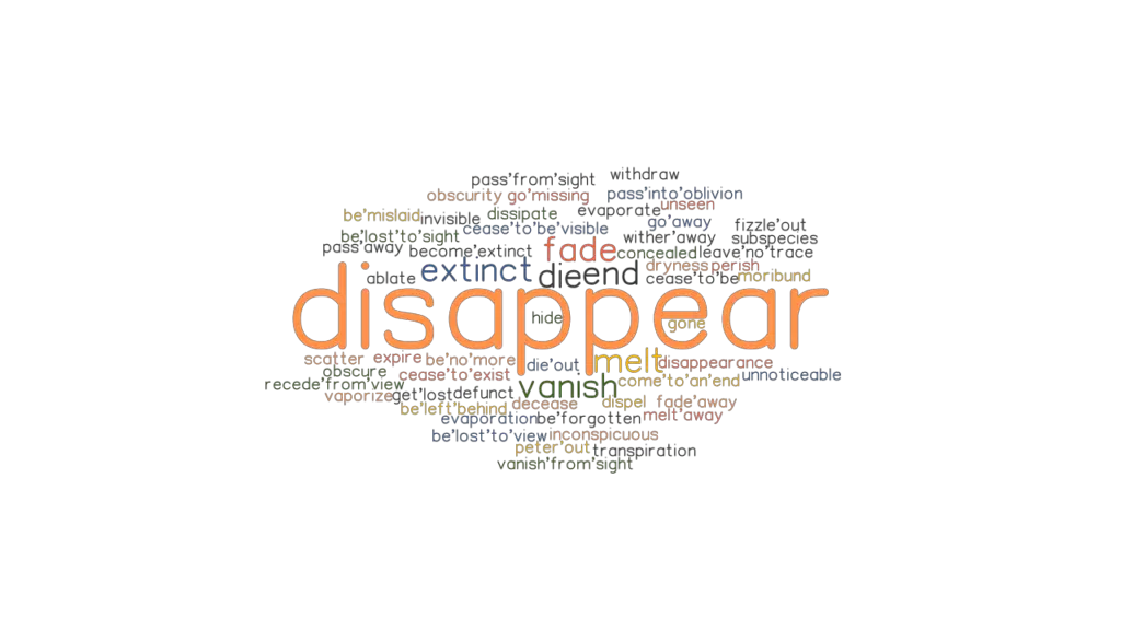 DISAPPEAR Synonyms And Related Words What Is Another Word For 