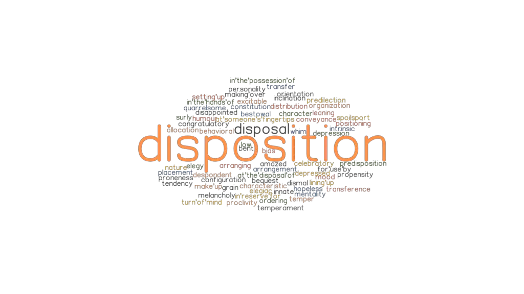 DISPOSITION: Synonyms and Related Words What is Another Word for