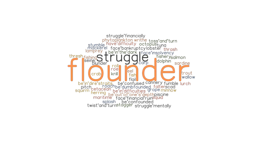 FLOUNDER Synonyms and Related Words. What is Another Word for FLOUNDER