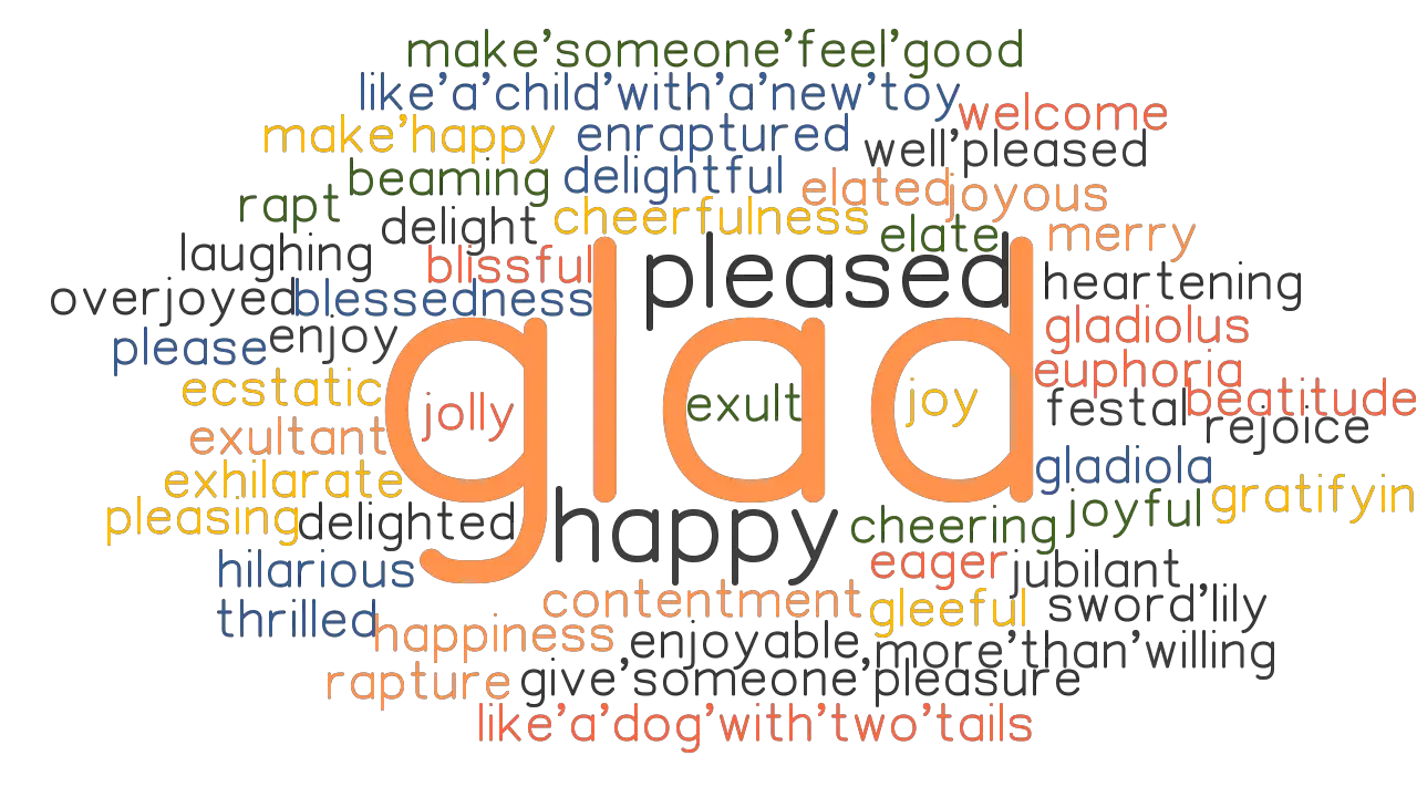 GLAD Synonyms And Related Words What Is Another Word For GLAD GrammarTOP