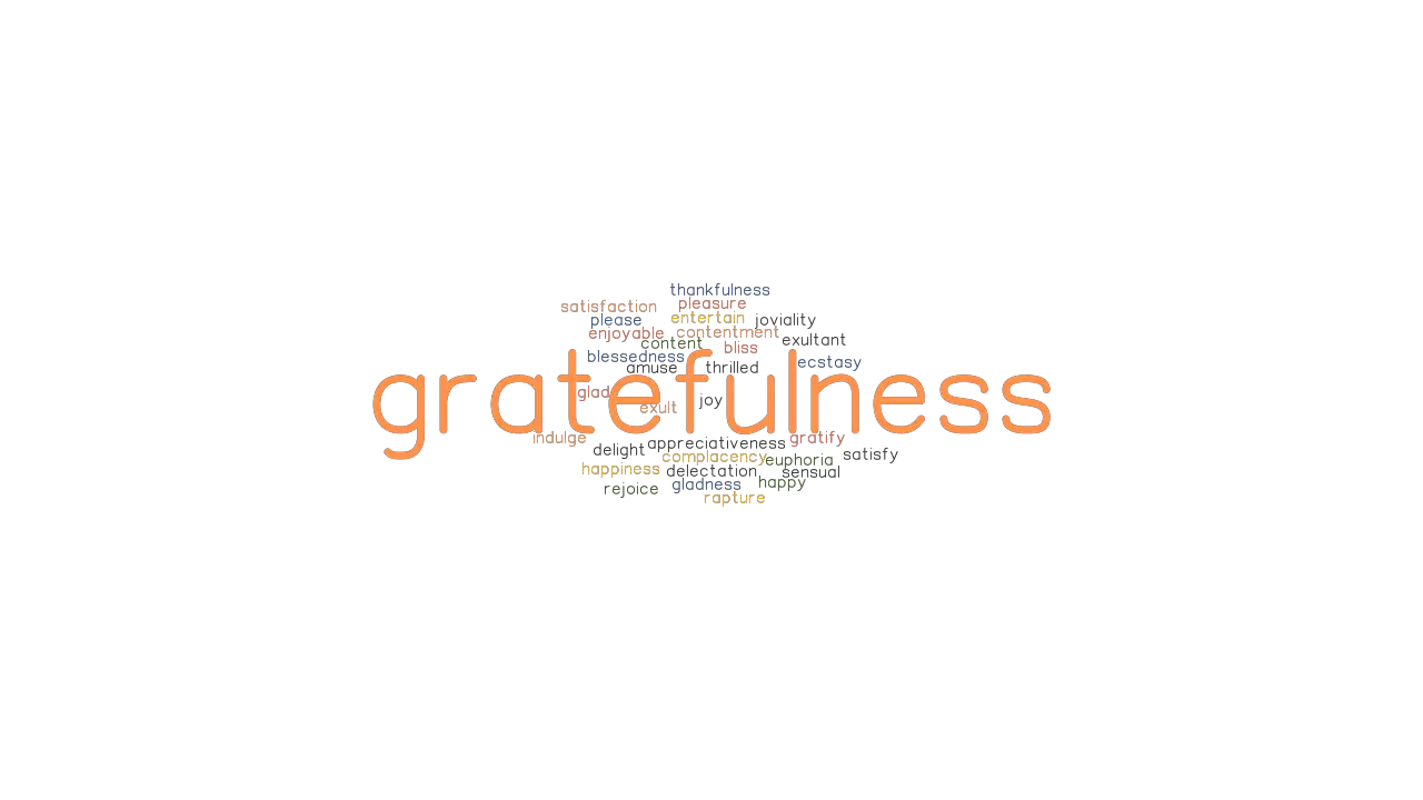 GRATEFULNESS Synonyms and Related Words. What is Another Word for