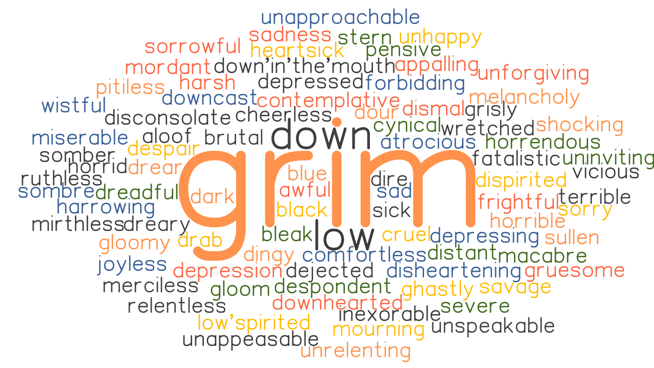 GRIM Synonyms And Related Words What Is Another Word For GRIM 