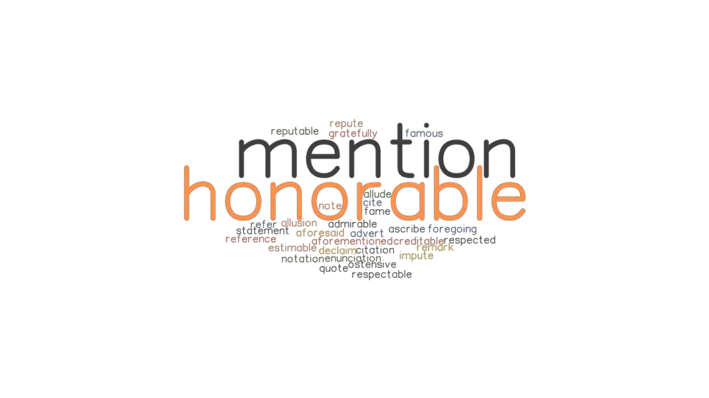 HONORABLE MENTION Synonyms And Related Words What Is Another Word For 