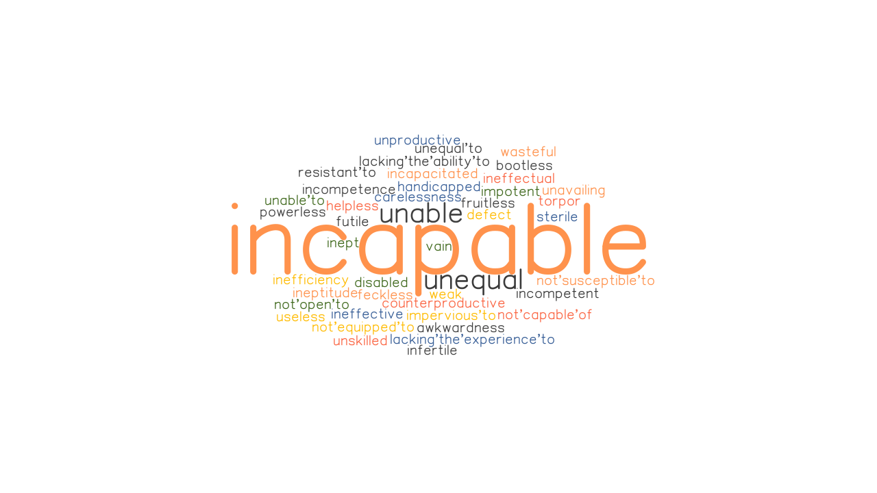 INCAPABLE Synonyms And Related Words What Is Another Word For 