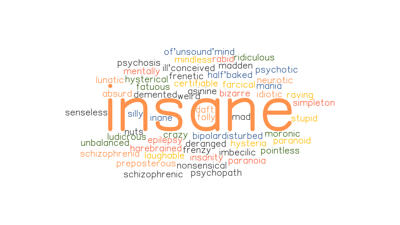 INSANE Synonyms And Related Words What Is Another Word For INSANE 