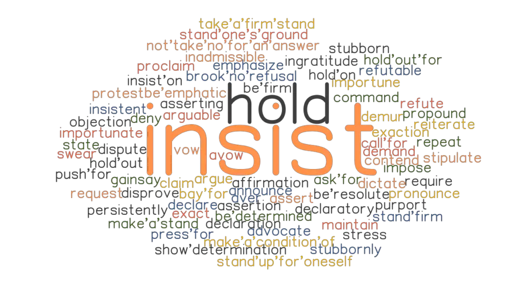 INSIST: Synonyms and Related Words. What is Another Word for INSIST ...