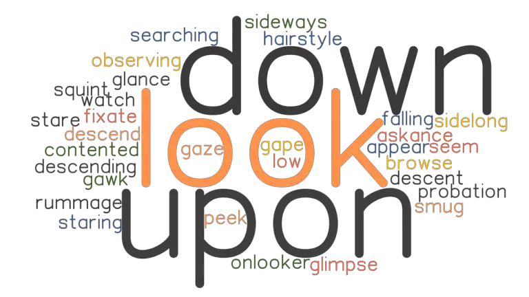 LOOK DOWN UPON: Synonyms and Related Words. What is Another Word for