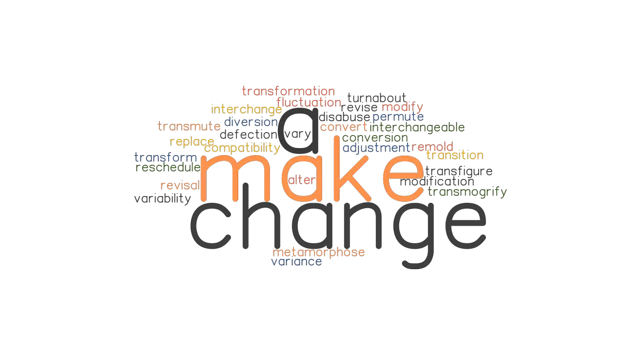 MAKE A CHANGE Synonyms And Related Words What Is Another Word For 