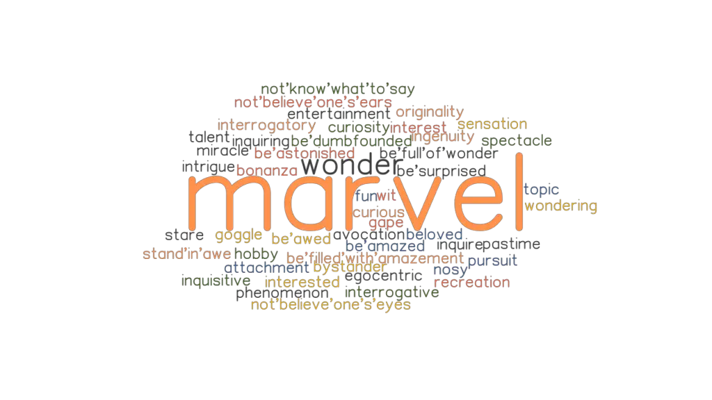 MARVEL: Synonyms and Related Words. What is Another Word for MARVEL