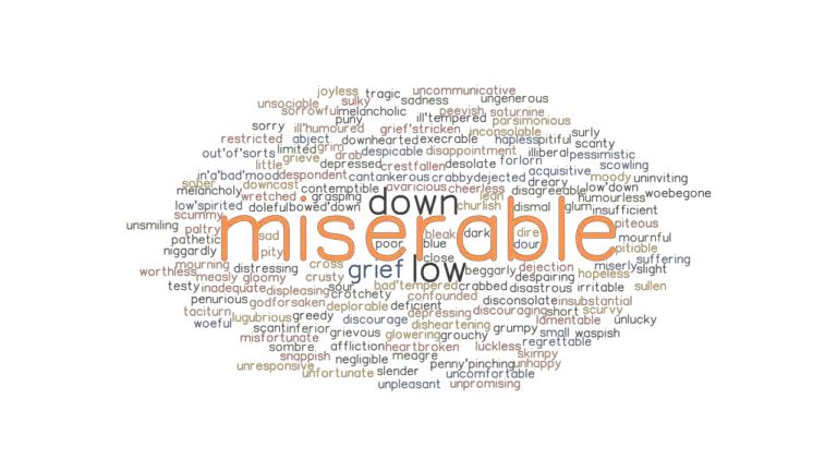 MISERABLE Synonyms And Related Words What Is Another Word For 