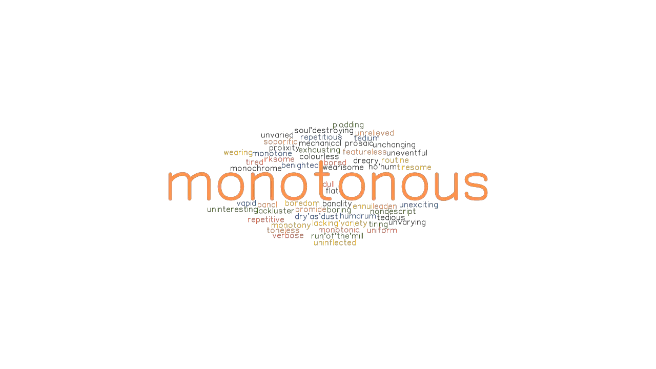 MONOTONOUS Synonyms And Related Words What Is Another Word For 