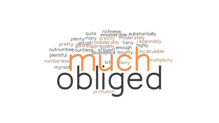 MUCH OBLIGED: Synonyms and Related Words. What is Another Word for MUCH