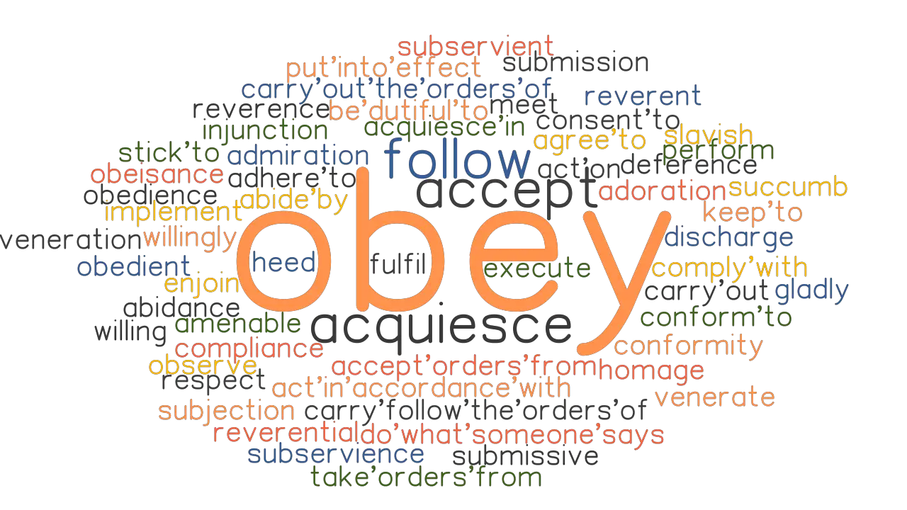 OBEY: Synonyms and Related Words. What is Another Word for OBEY? -  GrammarTOP.com