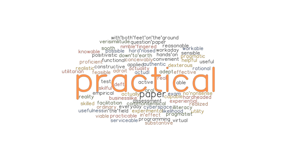 PRACTICAL Synonyms And Related Words What Is Another Word For 