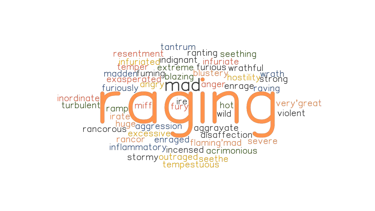 RAGING Synonyms and Related Words. What is Another Word for ...