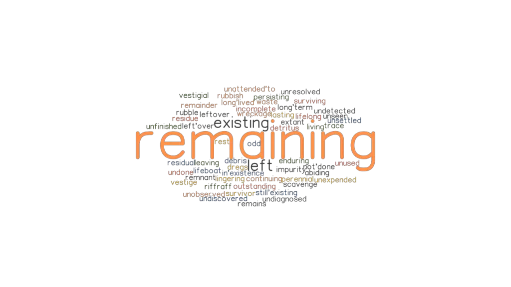 REMAINING Synonyms And Related Words What Is Another Word For 