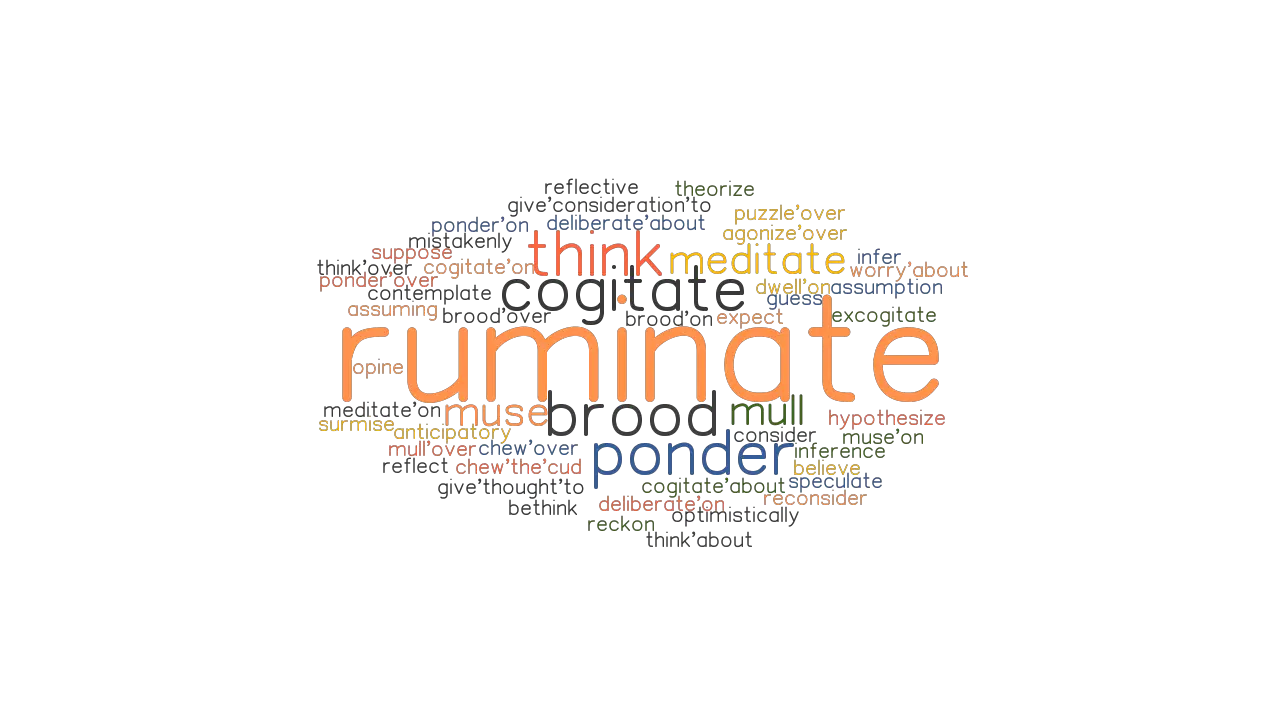 RUMINATE: Synonyms and Related Words. What is Another Word for RUMINATE