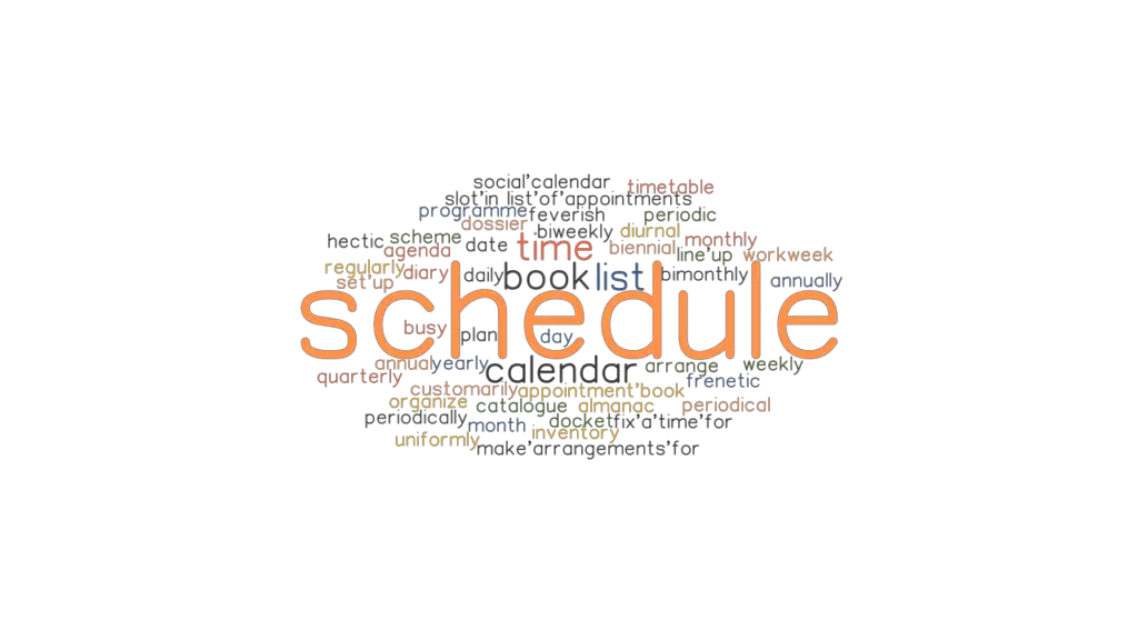 presentation schedule synonyms