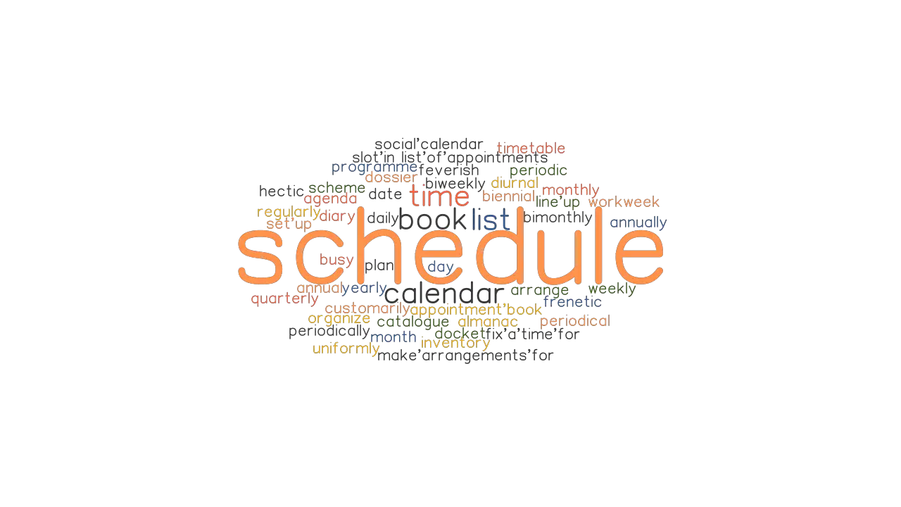 SCHEDULE: Synonyms and Related Words What is Another Word for SCHEDULE