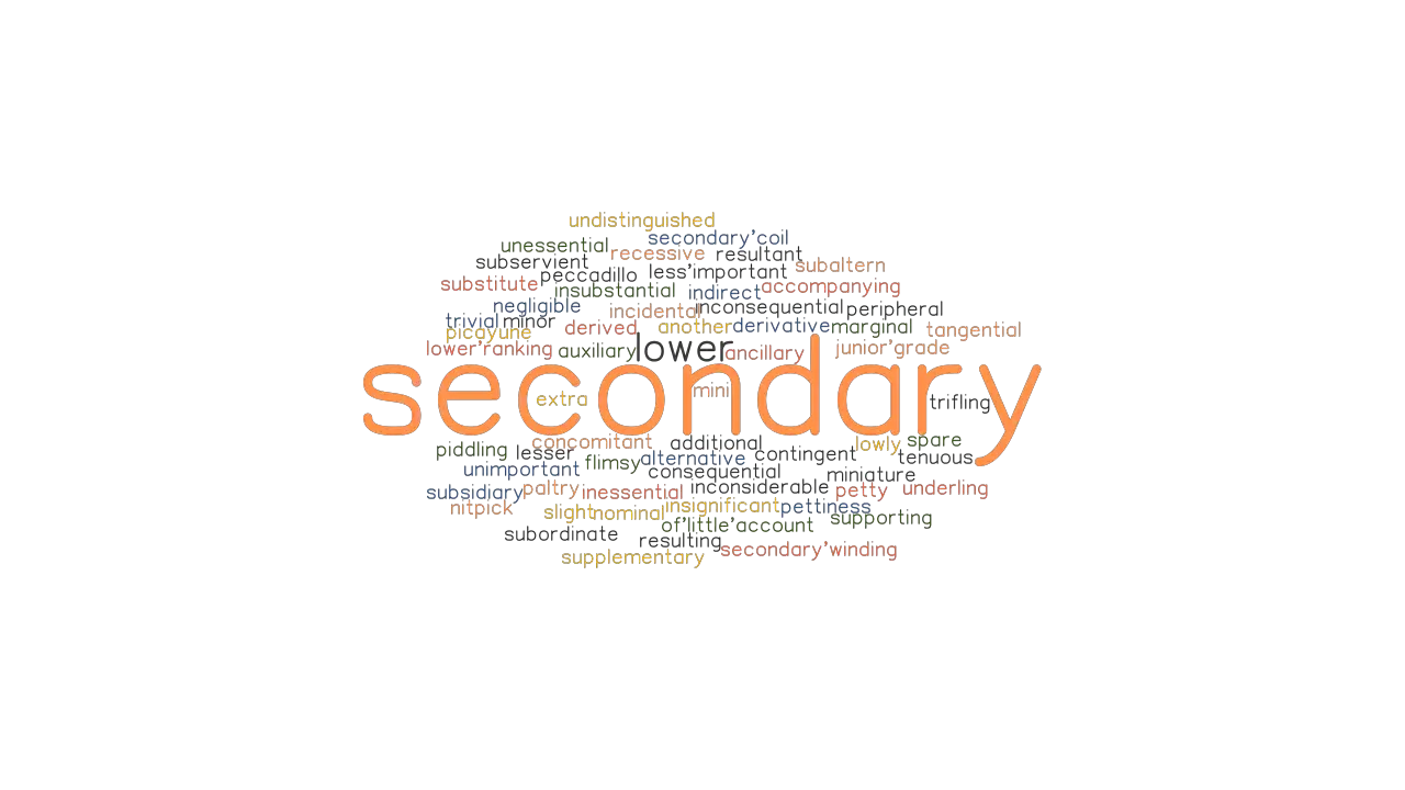 SECONDARY Synonyms And Related Words What Is Another Word For 