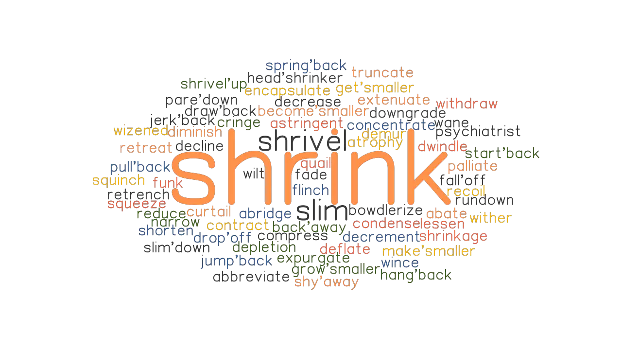 SHRINK Synonyms And Related Words What Is Another Word For SHRINK 