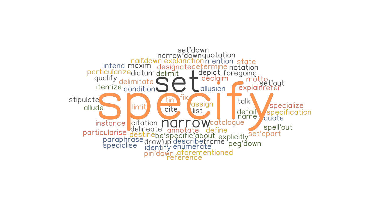 SPECIFY Synonyms And Related Words What Is Another Word For SPECIFY 