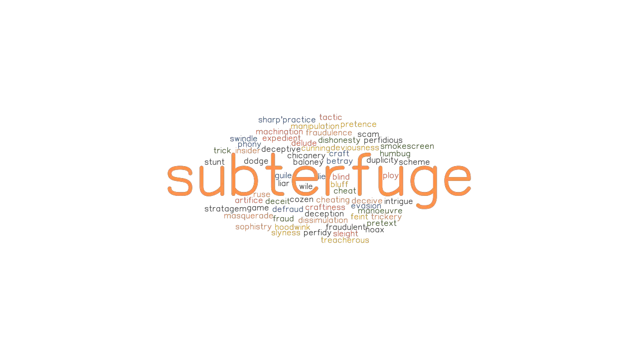 Though subterfuge is a synonym of deception, fraud, double-dealing, and  trickery, there's nothing tricky about the word's e…