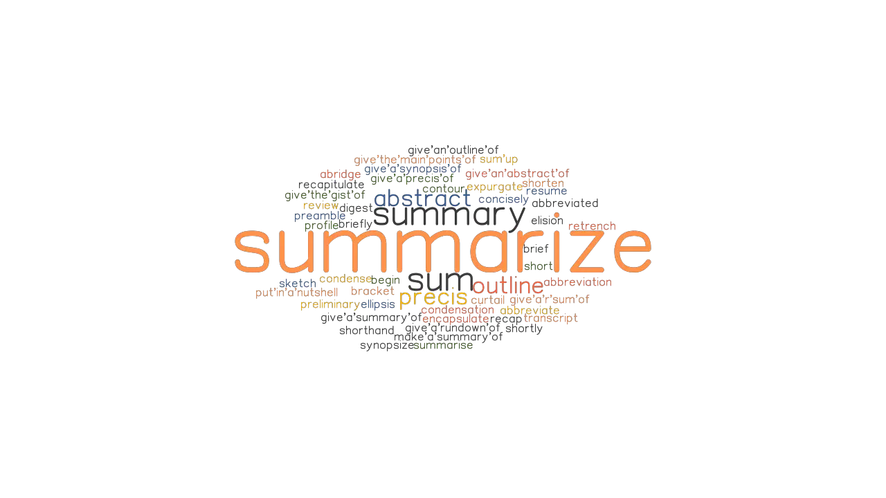 SUMMARIZE: Synonyms and Related Words. What is Another Word for SUMMARIZE?  - GrammarTOP.com