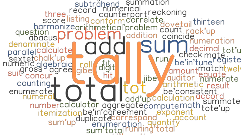 TALLY Synonyms And Related Words What Is Another Word For TALLY 