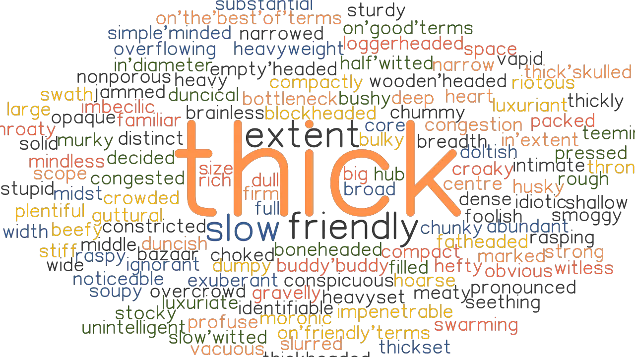 THICK Synonyms And Related Words What Is Another Word For THICK 