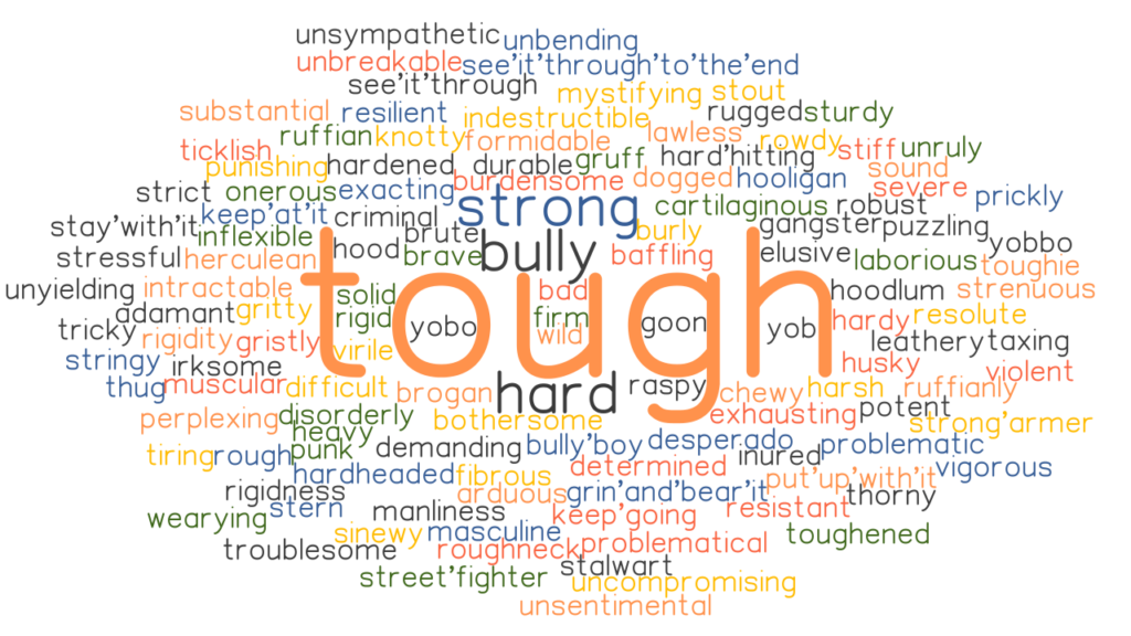 TOUGH Synonyms And Related Words What Is Another Word For TOUGH 